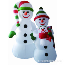 Famiglia di pupazzo di neve gonfiabile per le vacanze per la decorazione di Natale